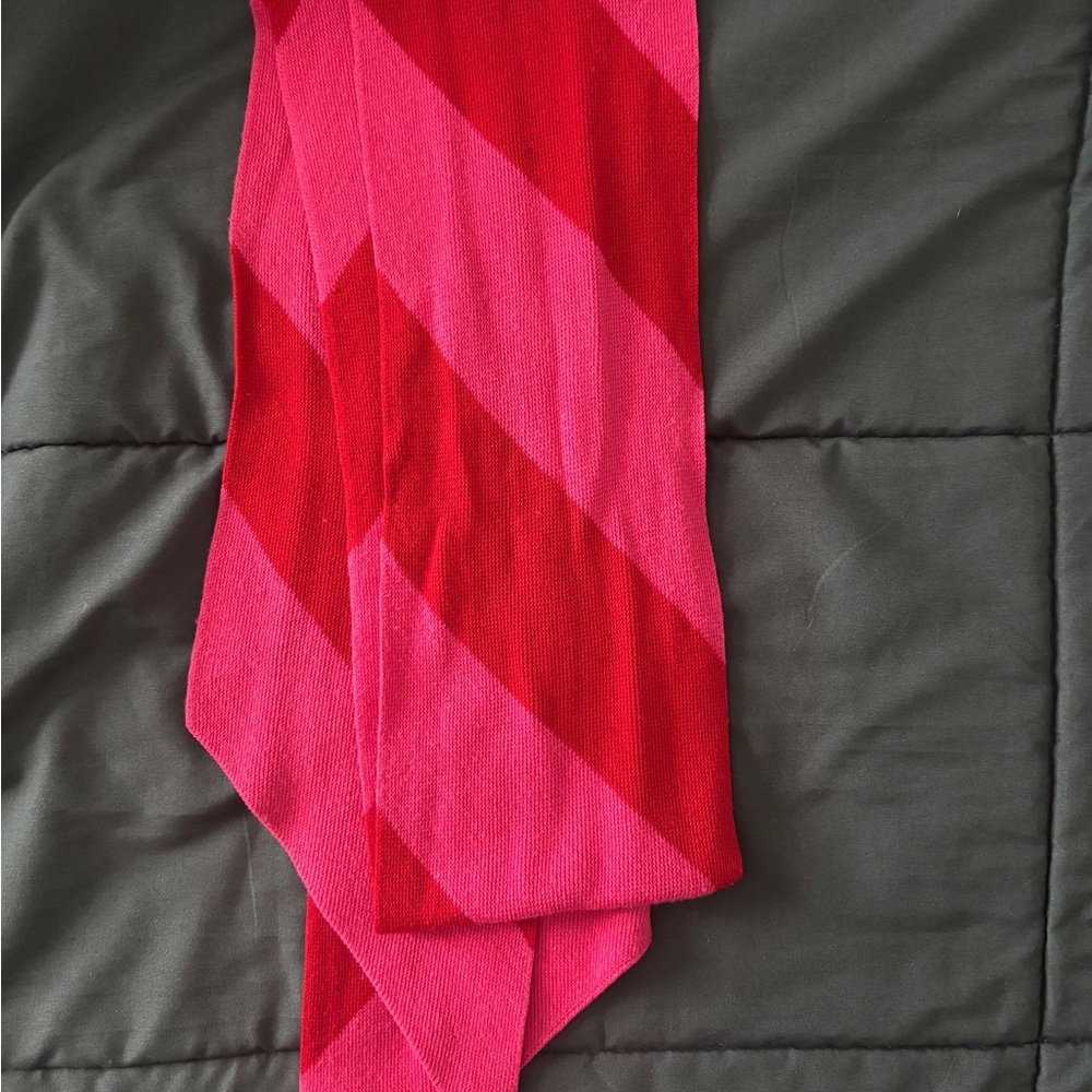 GAP Pink and Red Striped Knit Scarf